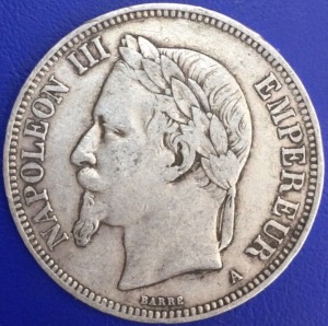 5 francs Napoléon III 1870 A
