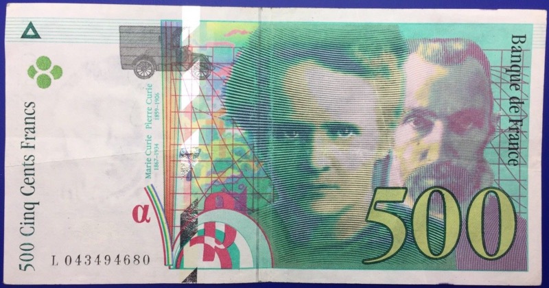 Billet 500 Francs Marie Curie 2000
