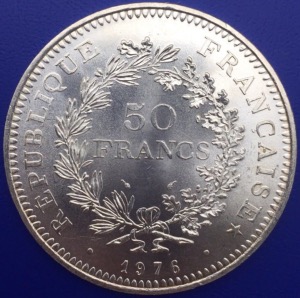 Monnaie Argent, 50 Francs Hercule 1976