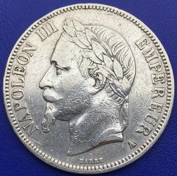 5 francs Napoléon III Empereur 1867 A