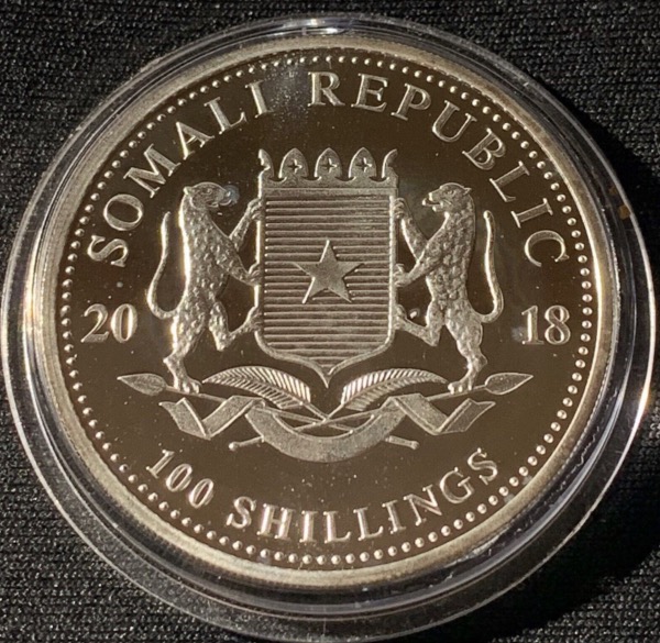 1 Oz 2018 Somalie 100 Schillings Elephant Argent 9999