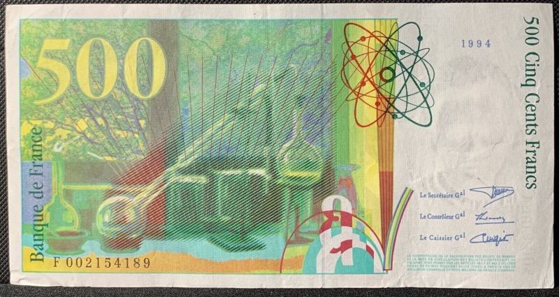 500 Francs Pierre et Marie Curie 1994