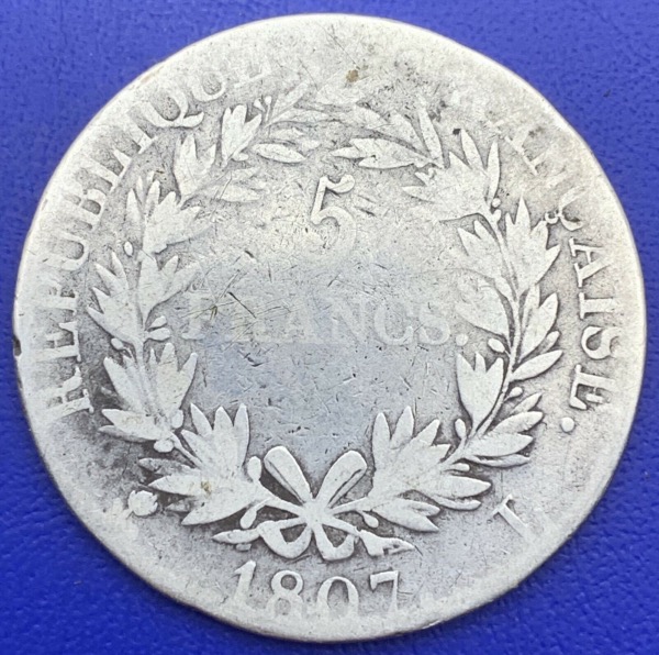 5 Francs Napoléon Empereur 1807 L