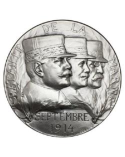 Médaille bataille de la Marne bronze argenté