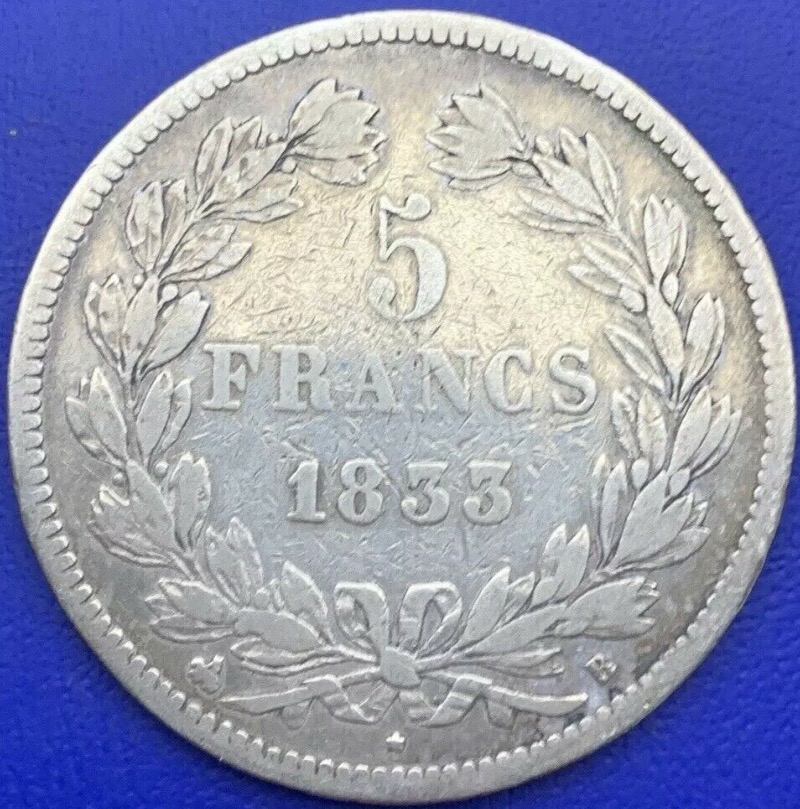 5 francs Louis Philippe I 1833 B