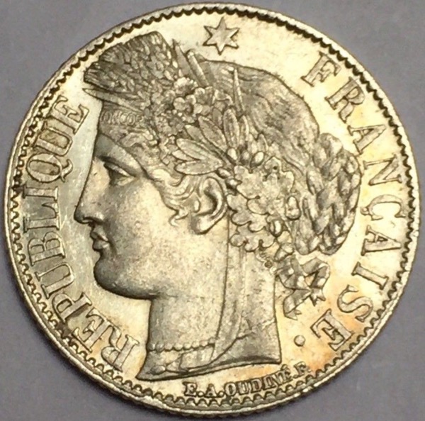 Ceres 1 franc 1872 petit A