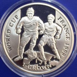 Gibraltar 1 crown 1998 Coupe de Monde France argent