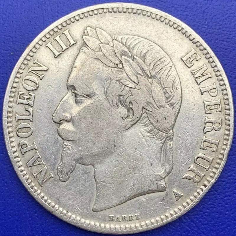 5 francs Napoléon III Empereur 1868 A