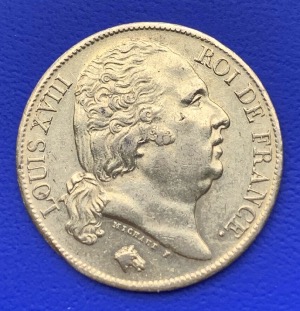 20 Francs or Louis XVIII Buste Nu 1820 A