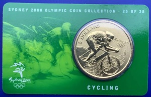 Australie, 5 Dollars Elisabeth 2, Sydney 2000, Cycling