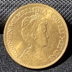 Pièce or 10 Gulden Pays-Bas