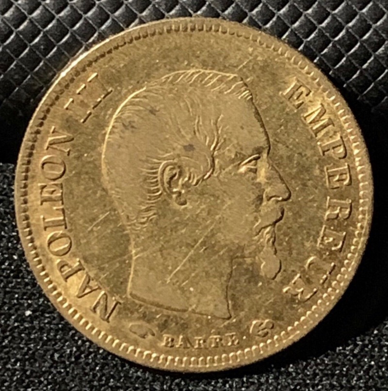 10 Francs or 1857 A Napoléon III Tête nue