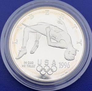 Monnaie Argent, 1 Dollar, Olympiades Atlanta 1996, Saut en hauteur
