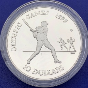 Monnaie Argent, 10 Dollars Belize, Olympiades Atlanta 1996