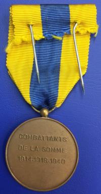 Médaille Combattants de la Somme 1914-1918-1940 