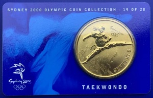 Australie, 5 Dollars Elisabeth 2, Sydney 2000, Taekwondo